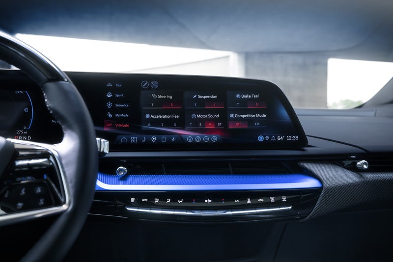 The 2026 OPTIQ-V Display Screen Displaying the V-Mode Settings | C. Harper Cadillac in Belle Vernon PA