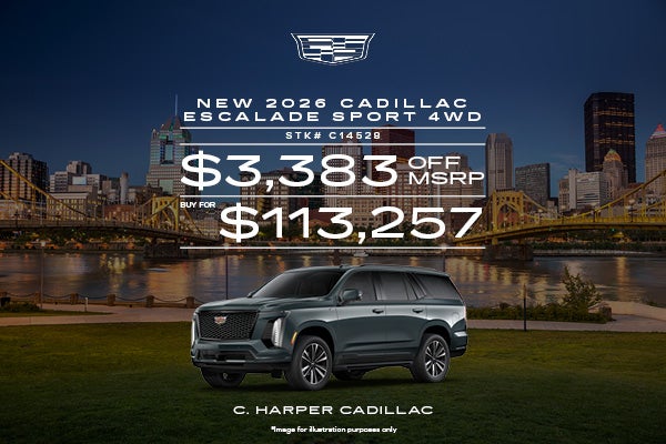 New 2026 Cadillac Escalade Sport 4WD in Belle Vernon, PA