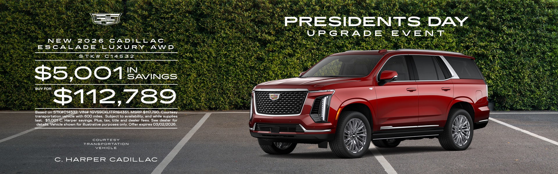 New 2026 Cadillac Escalade Luxury AWD in Belle Vernon, PA