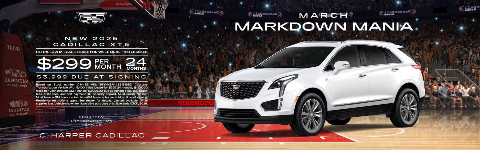 Lease a new 2025 Cadillac XT5 for $299/mo
