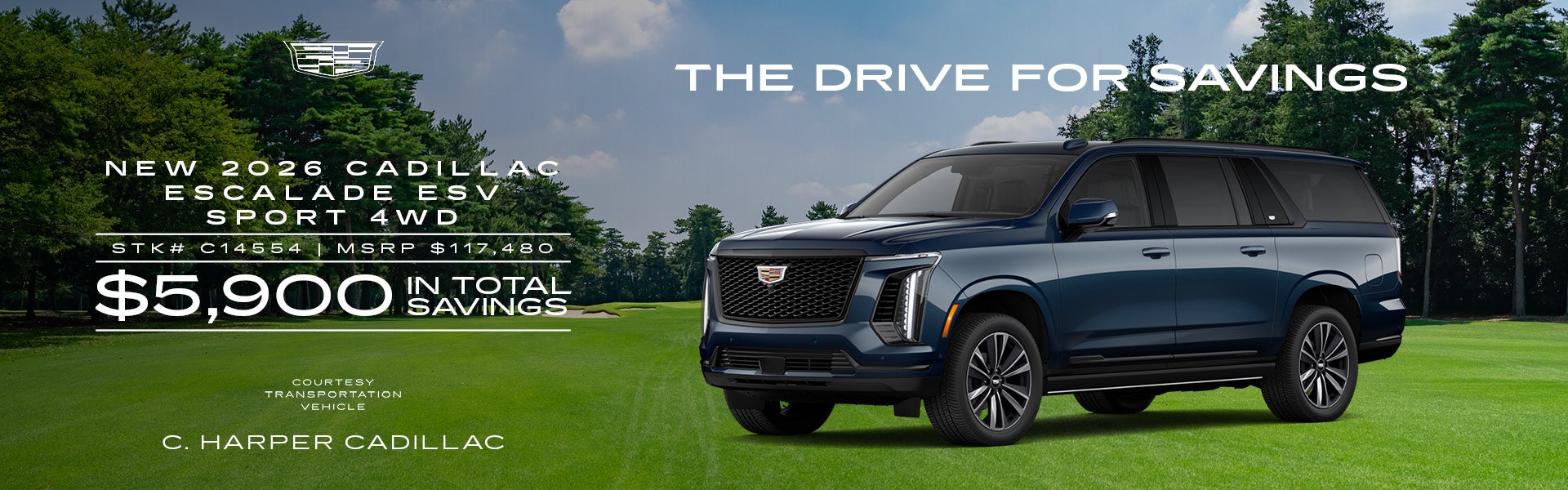 Save on a new 2026 Cadillac Escalade ESV Sport
